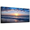 Wall art, moon sea blue sea landscape paintings
